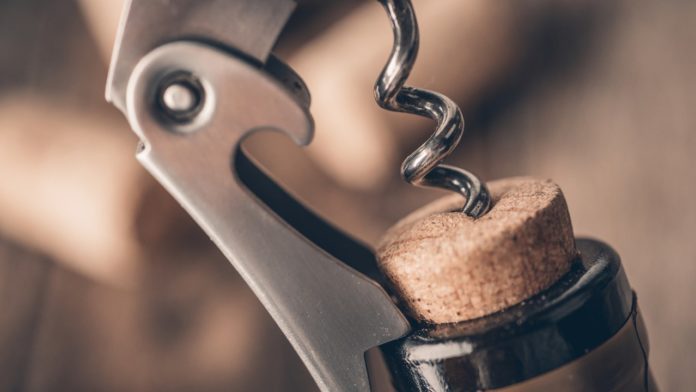 opening wine with Corkscrew