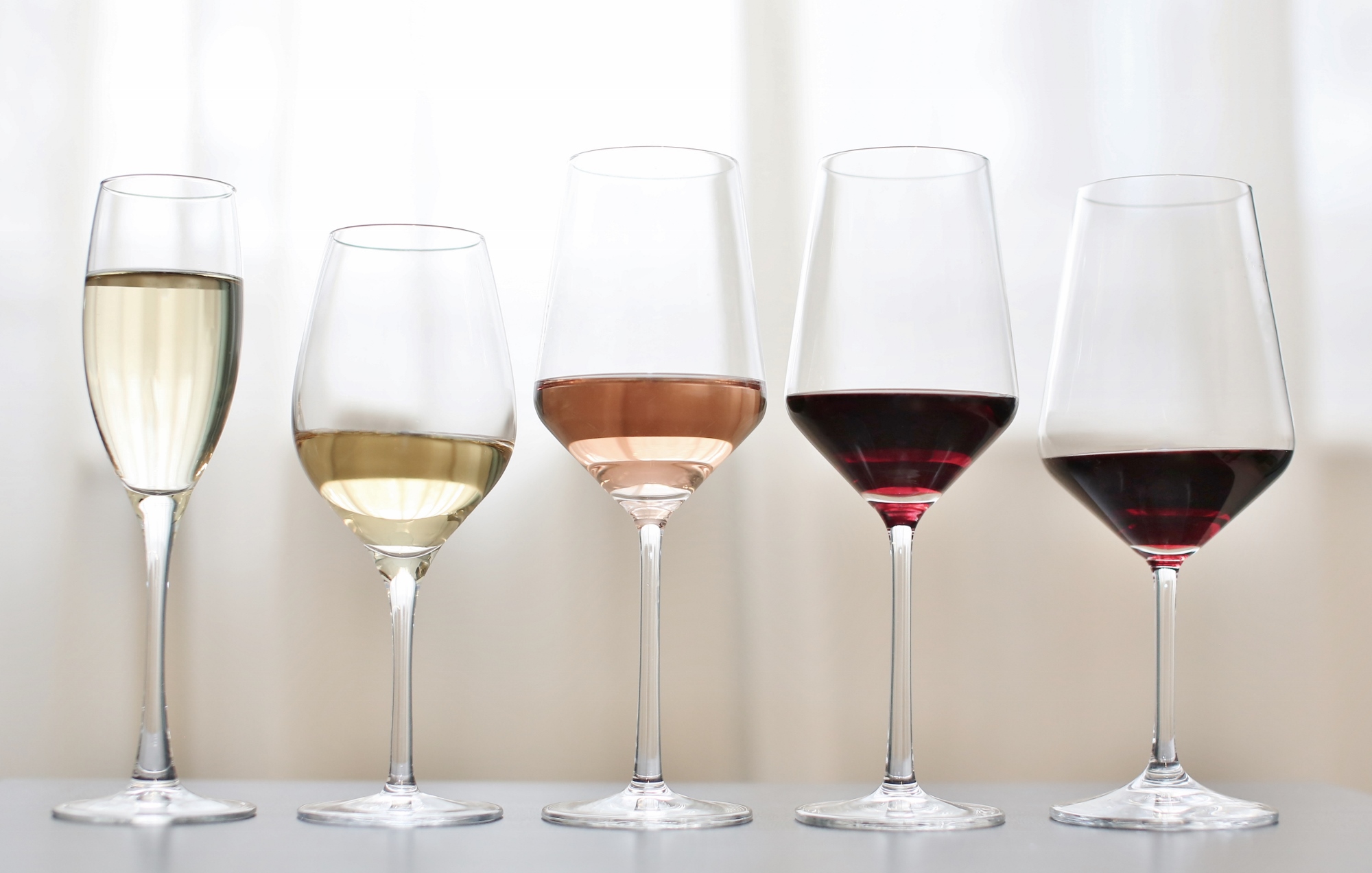 types of wine glasses